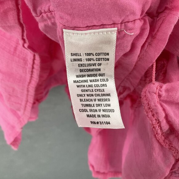 Crown Ivy Top Womens‎ 3X Pink Aqua Embroidery Gauzy Tassels Sleeveless Bohemian - Picture 5 of 8